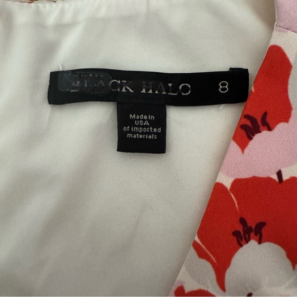 Black Halo Women Floral Sleeveless Midi Dress Size 8 - Picture 8 of 11